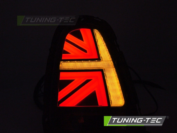 VOLL LED Lightbar Union Jack Design Rückleuchten Set für Mini Cooper R56/R57/R58/R59 06-14 rot/klar
