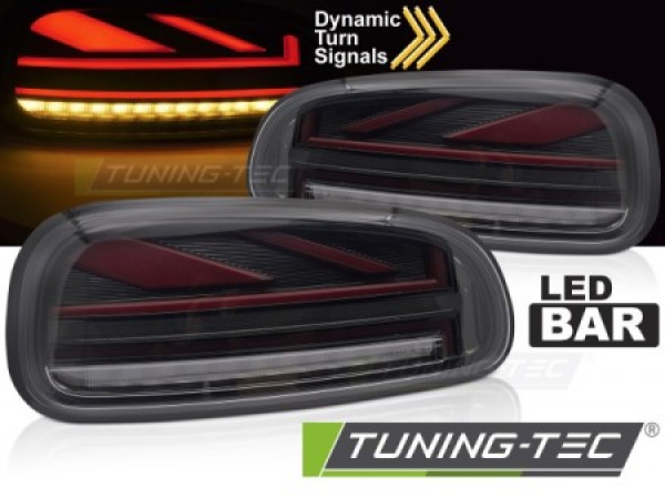 VOLL LED Lightbar Union Jack Design Rückleuchten Set für Mini Clubman F54 15-19 schwarz/rauch mit dyn. Blinker