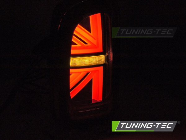 VOLL LED Lightbar Union Jack Design Rückleuchten Set für Mini Clubman R55 07-14 rot/klar