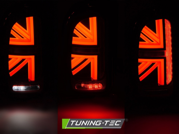 VOLL LED Lightbar Union Jack Design Rückleuchten Set für Mini Clubman R55 07-14 rot/klar