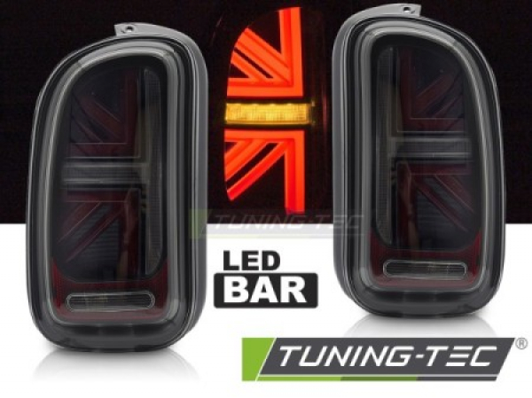 VOLL LED Lightbar Union Jack Design Rückleuchten Set für Mini Clubman R55 07-14 schwarz/rauch