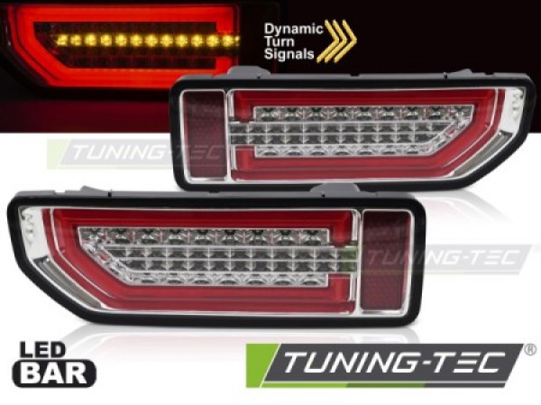 Voll LED Lightbar Design Rückleuchten für Suzuki Jimny 18+ chrom mit dynamischem Blinker