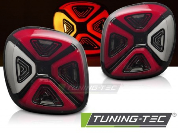 Upgrade VOLL LED Lightbar Design Rückleuchten für Smart Fortwo /Forfour (453) 14-19 rot / rauch