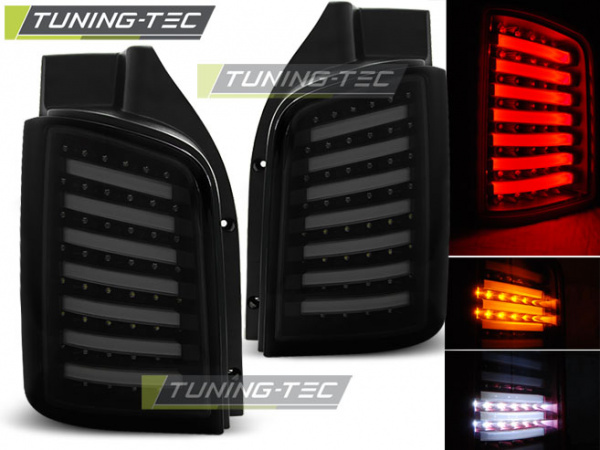 LED Upgrade Design Rückleuchten für VW T5 / T5 GP 03-09/10-15 schwarz/rauch (Heckklappe)