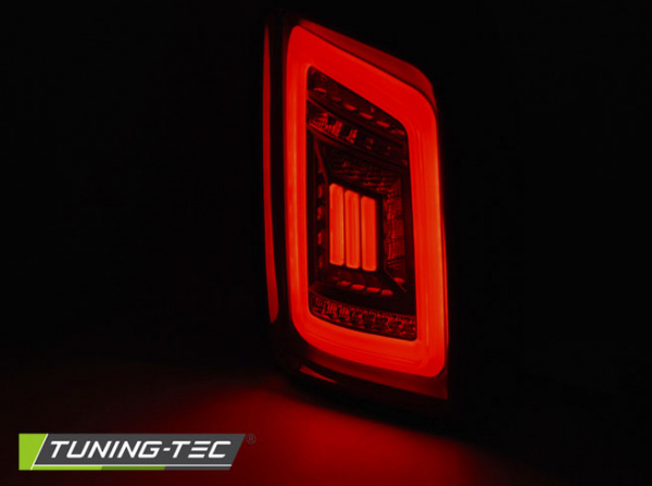 Voll LED Lightbar Design Rückleuchten für VW T5 / T5 GP 03-15 schwarz/rauch/grau (Doppeltürer)