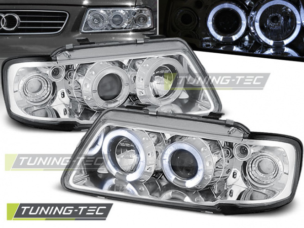 Angel Eyes Scheinwerfer für Audi A3 (8L) 96-00 chrom