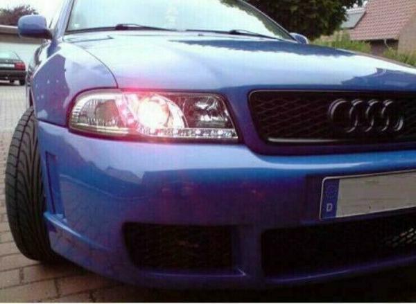 LED Tagfahrlicht Design Scheinwerfer für Audi A4 B5 94-98 chrom
