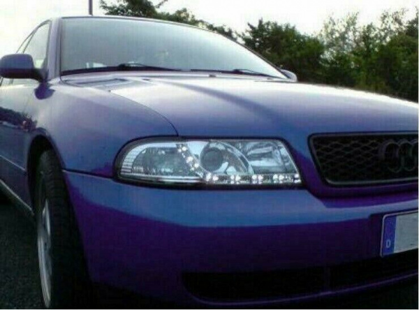 LED Tagfahrlicht Design Scheinwerfer für Audi A4 B5 94-98 chrom