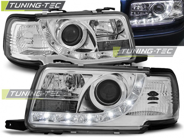 LED Tagfahrlicht Design Scheinwerfer für Audi 80 B4 91-96 chrom