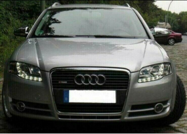 LED Tagfahrlicht Design Scheinwerfer für Audi A4 B7 05-08 chrom