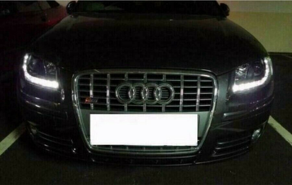 LED Tagfahrlicht Design Scheinwerfer für Audi A3 8P 04-08 chrom