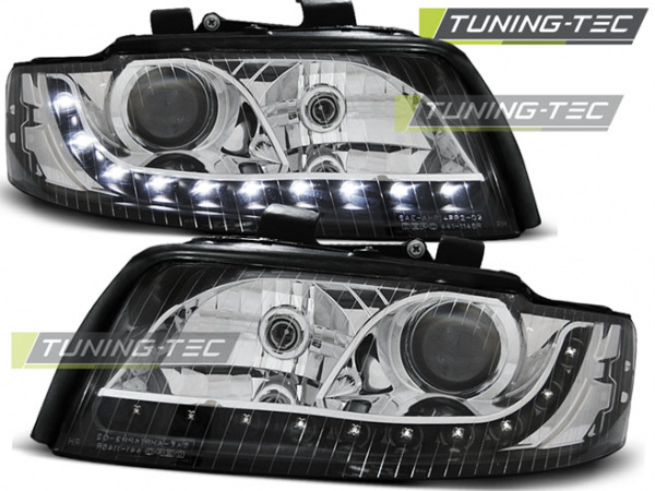 LED Tagfahrlicht Design Scheinwerfer für Audi A4 B6 00-04 schwarz