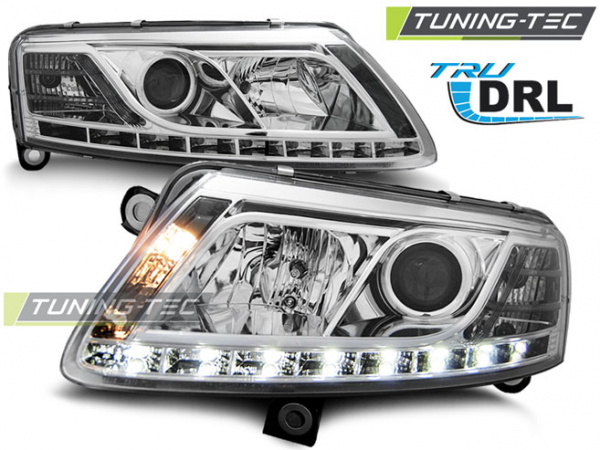 LED Tagfahrlicht Scheinwerfer für Audi A6 C6 (4F) 04-08 chrom