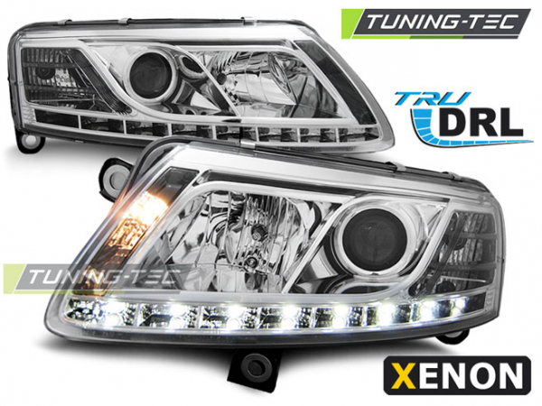 XENON LED Tagfahrlicht Scheinwerfer für Audi A6 C6 (4F) 04-08 chrom