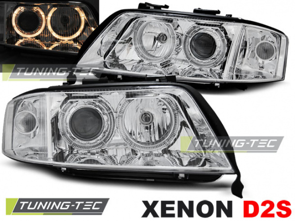 XENON Upgrade Design Angel Eyes Scheinwerfer für Audi A6 4B 99-01chrom