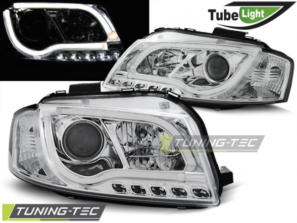 LED Tagfahrlicht Design Scheinwerfer für Audi A3 8P 04-08 chrom LTI