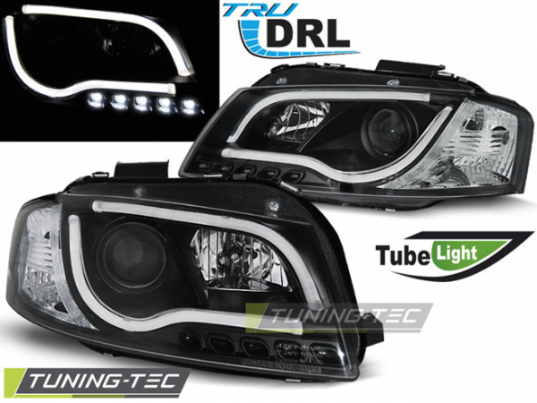 LED Tagfahrlicht Scheinwerfer für Audi A3 8P 04-08 schwarz