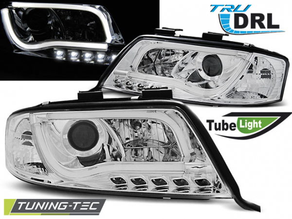 LED Tagfahrlicht Scheinwerfer für Audi A6 4B 01-04 chrom LTI