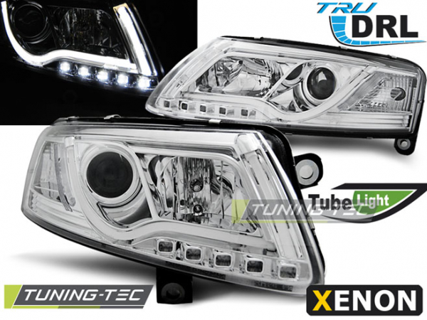 XENON LED Tagfahrlicht Scheinwerfer für Audi A6 C6 (4F) 04-08 chrom LTI