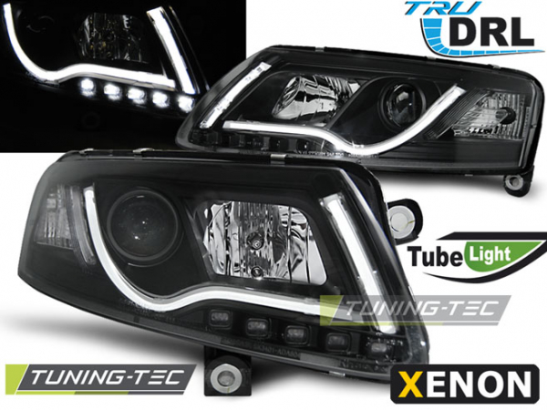 XENON LED Tagfahrlicht Scheinwerfer für Audi A6 C6 (4F) 04-08 schwarz LTI
