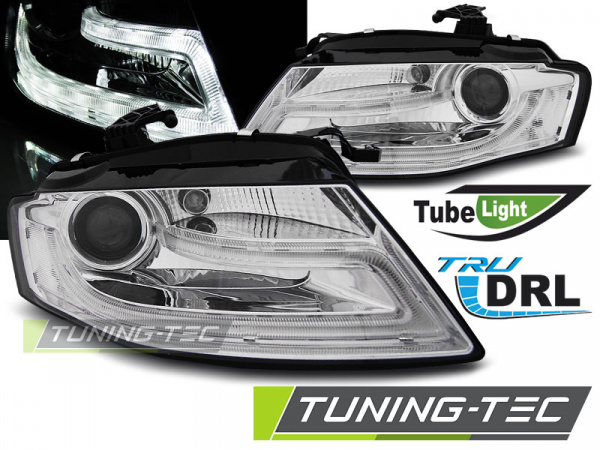 LED Tagfahrlicht Scheinwerfer für Audi A4 B8 08-11 chrom