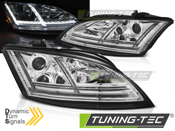 LED Tagfahrlicht Design Scheinwerfer für Audi TT 8J 06-10 chrom