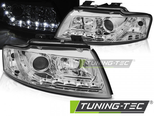 LED Tagfahrlicht Design Scheinwerfer für Audi A4 B6 Cabrio (8H) 02-06 chrom