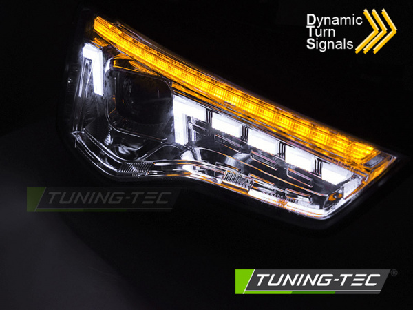 VOLL LED Tagfahrlicht Scheinwerfer Set für Audi A5 Facelift 11-16 Chrom mit dyn. Blinker
