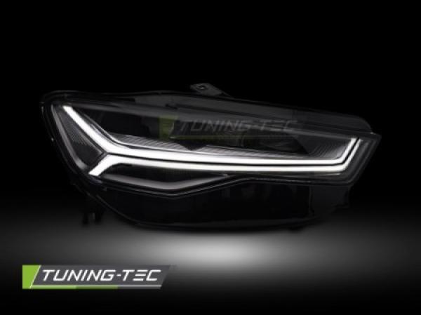 Voll LED Tagfahrlicht Scheinwerfer Set passend für Audi A6 4G (C7) Facelift 15-18 schwarz mit LED Blinker