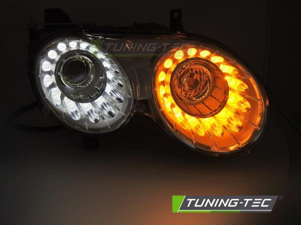 Xenon Upgrade Design Tagfahrlicht Scheinwerfer Set für Bentley Continental GT 03-08 mit LED Blinker chrom