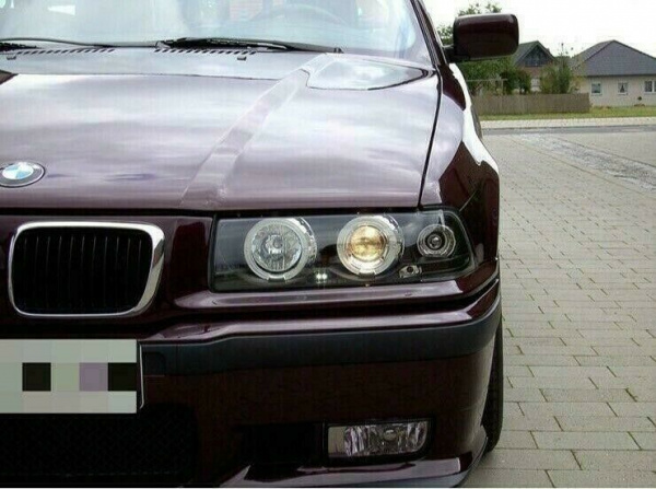 LED Angel Eyes Scheinwerfer für BMW 3er E36 Coupe/Cabrio 90-99 schwarz