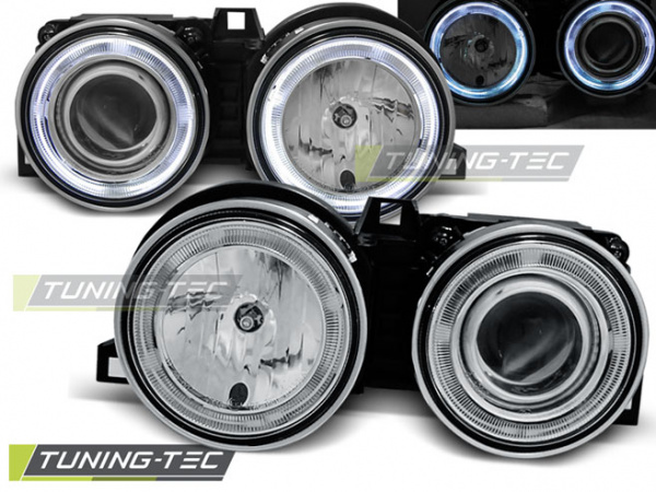 CCFL Angel Eyes Scheinwerfer für BMW 3er E30 82-94 chrom