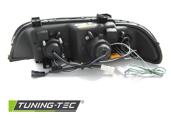 LED 3D Angel Eyes Scheinwerfer für BMW 5er E39 95-03 schwarz