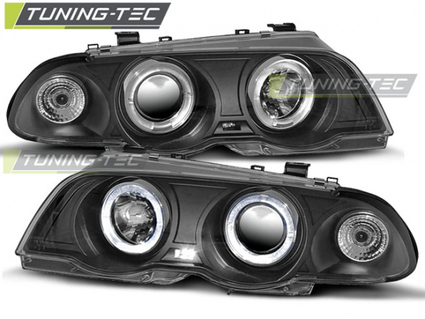 LED Angel Eyes Scheinwerfer für BMW 3er E46 98-01 schwarz