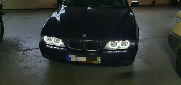 LED Angel Eyes Scheinwerfer für BMW 5er E39 95-03 Lim./Touring Schwarz