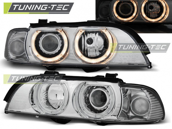 Upgrade Design Angel Eyes Scheinwerfer für BMW 5er E39 Facelift 99-03 chrom