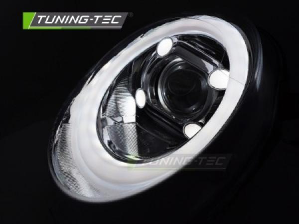VOLL LED Tagfahrlicht Design Scheinwerfer für Mini Cooper R55/R56/R57 06-14 chrom mit LED Blinker