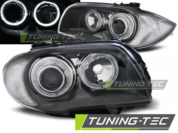 LED Angel Eyes Scheinwerfer für BMW 1er E81, E82, E87, E88 04-11 grau