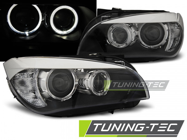 LED Angel Eyes Scheinwerfer für BMW X1 E84 09-12 schwarz