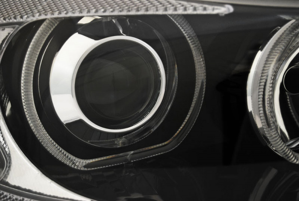 LED Angel Eyes Scheinwerfer für BMW 3er E90/E91 05-08 schwarz