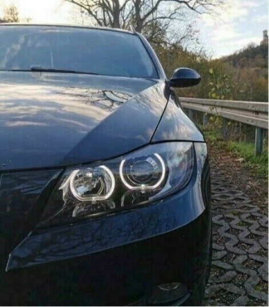 LED Angel Eyes Scheinwerfer für BMW 3er E90/E91 05-08 schwarz