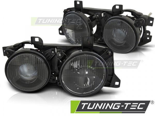 Upgrade Scheinwerfer für BMW 5er E34 /7er E32 86-95 schwarz mit Fadenkreuz
