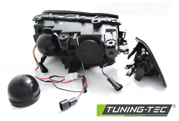 LED Angel Eyes Scheinwerfer für BMW 3er E46 98-01 schwarz Set