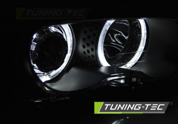 LED Angel Eyes Scheinwerfer passend für BMW 3er E46 Coupe / Cabrio 99-03 schwarz Set