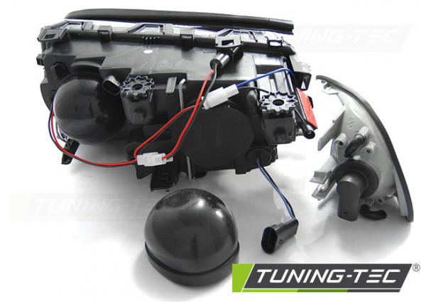 LED Angel Eyes Scheinwerfer für BMW 3er E46 Coupe / Cabrio 99-03 schwarz Set