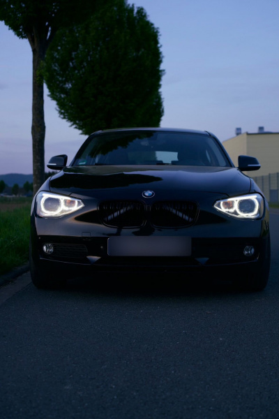 LED Tagfahrlicht Angel Eyes Scheinwerfer für BMW 1er F20/F21 11-14 schwarz