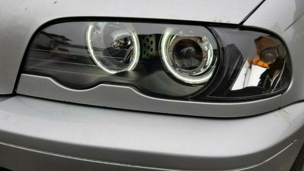 CCFL Angel Eyes Scheinwerfer für BMW 3er E46 Coupe / Cabrio 99-03 schwarz Set