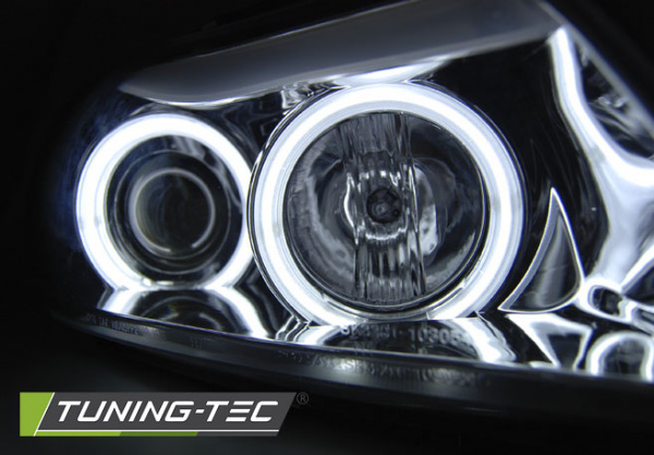 CCFL Angel Eyes Scheinwerfer für BMW 3er E90/E91 05-08 chrom