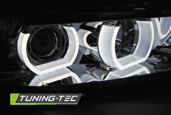 3D LED Angel Eyes Scheinwerfer für BMW 3er E90/E91 05-08 chrom