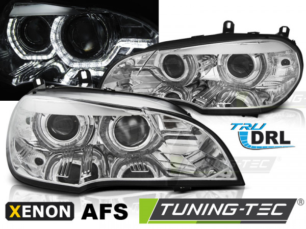 Xenon LED Tagfahrlicht Angel Eyes Scheinwerfer für BMW X5 E70 07-10 chrom